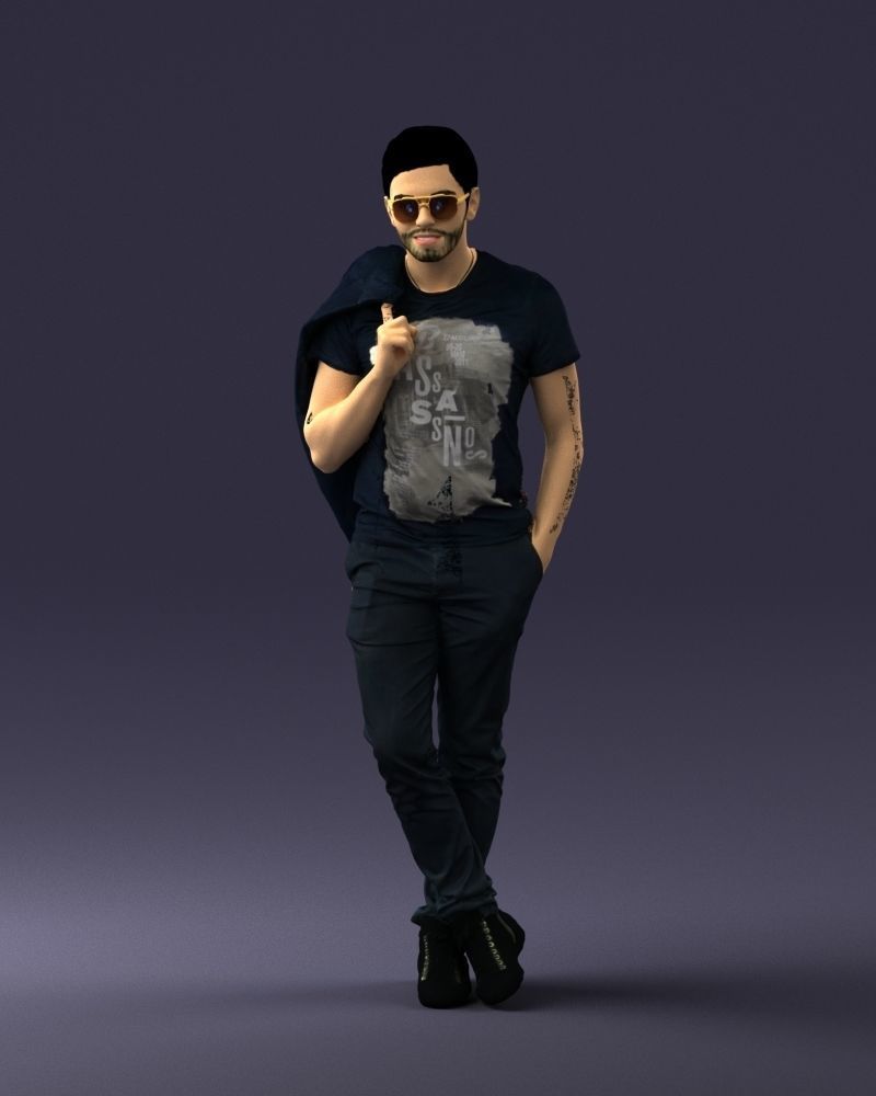 Man with glasses 0122 3D Print Ready 3D print model_33