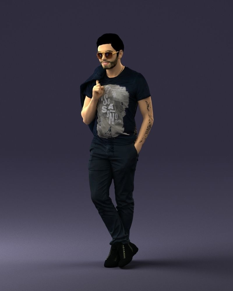 Man with glasses 0122 3D Print Ready 3D print model_30