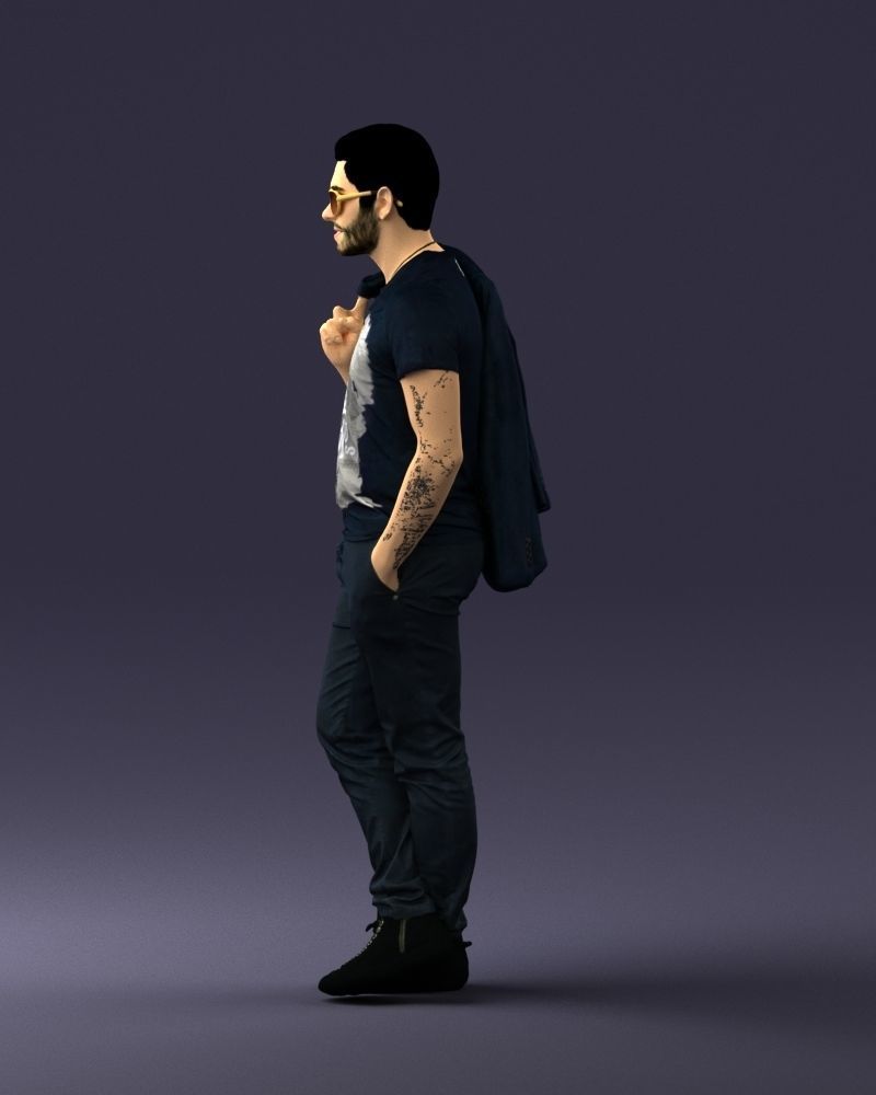 Man with glasses 0122 3D Print Ready 3D print model_24