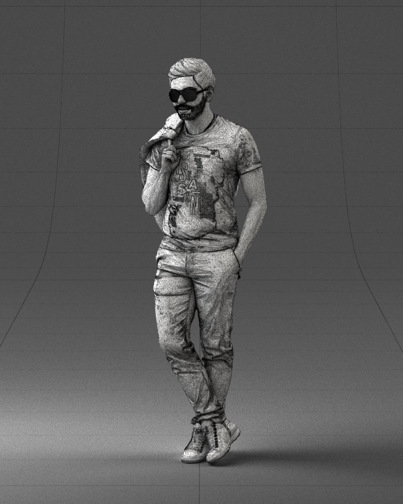 Man with glasses 0122 3D Print Ready 3D print model_32