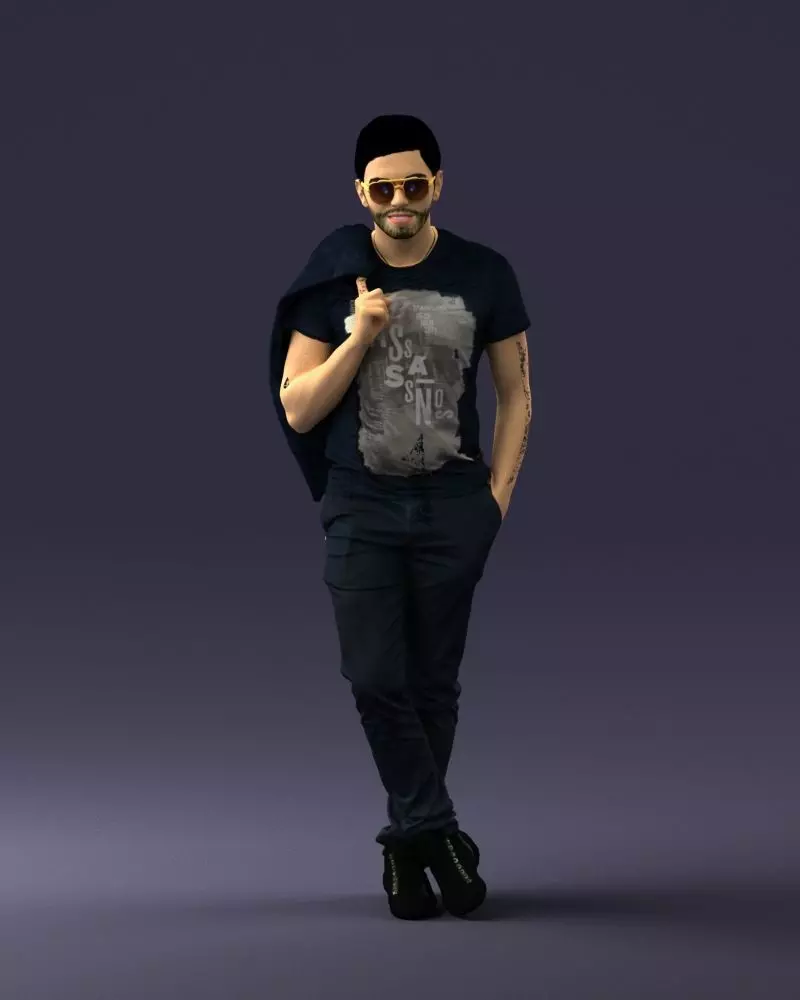 Man with glasses 0122 3D Print Ready 3D print model_0