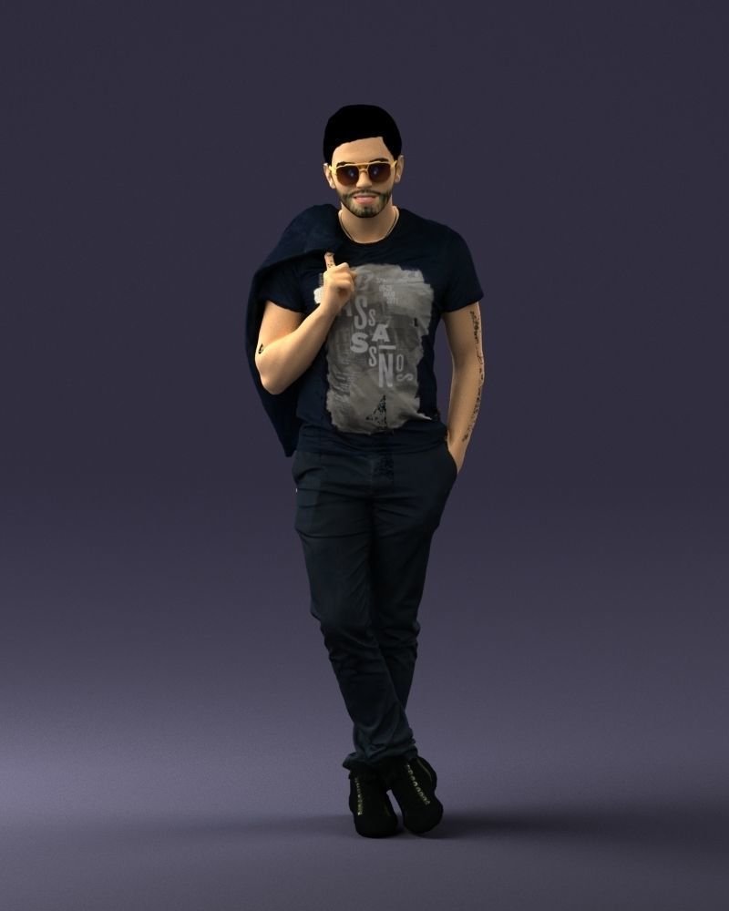 Man with glasses 0122 3D Print Ready 3D print model_36