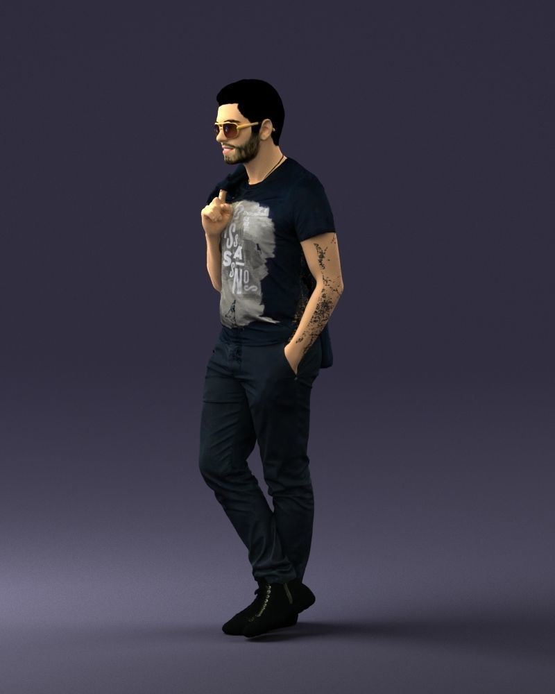 Man with glasses 0122 3D Print Ready 3D print model_27