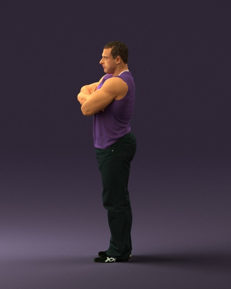 Gymguy in violet gym shirt 0767 3D model_24