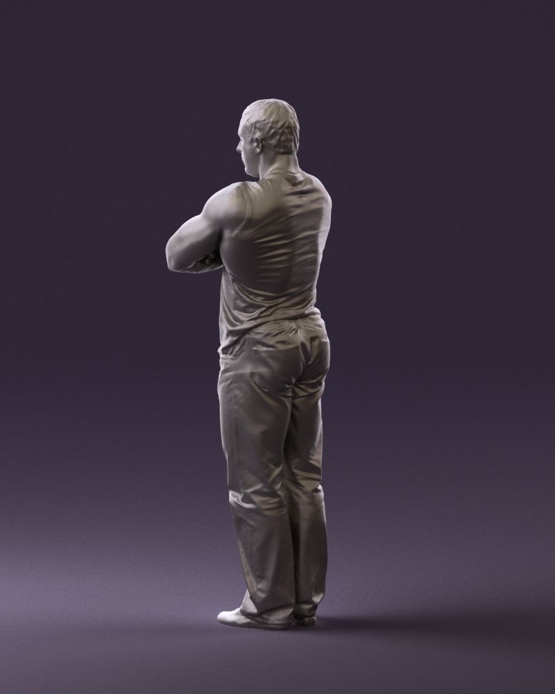 Gymguy in violet gym shirt 0767 3D model_22