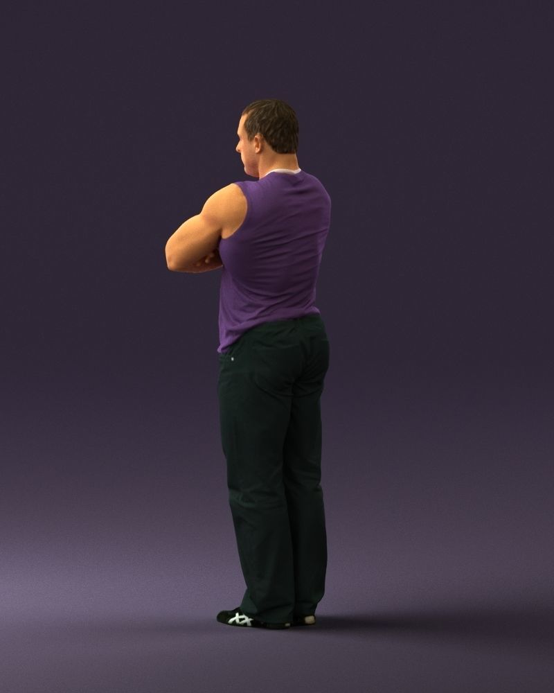 Gymguy in violet gym shirt 0767 3D model_21