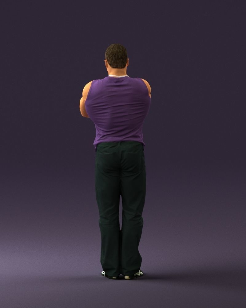 Gymguy in violet gym shirt 0767 3D model_18