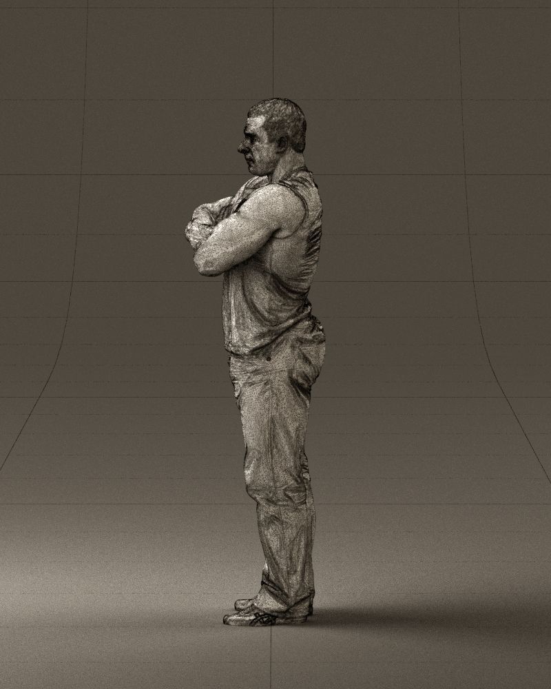 Gymguy in violet gym shirt 0767 3D model_26