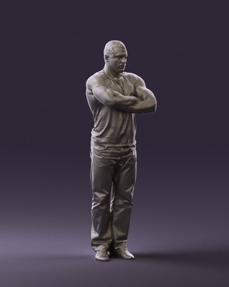 Gymguy in violet gym shirt 0767 3D model_7