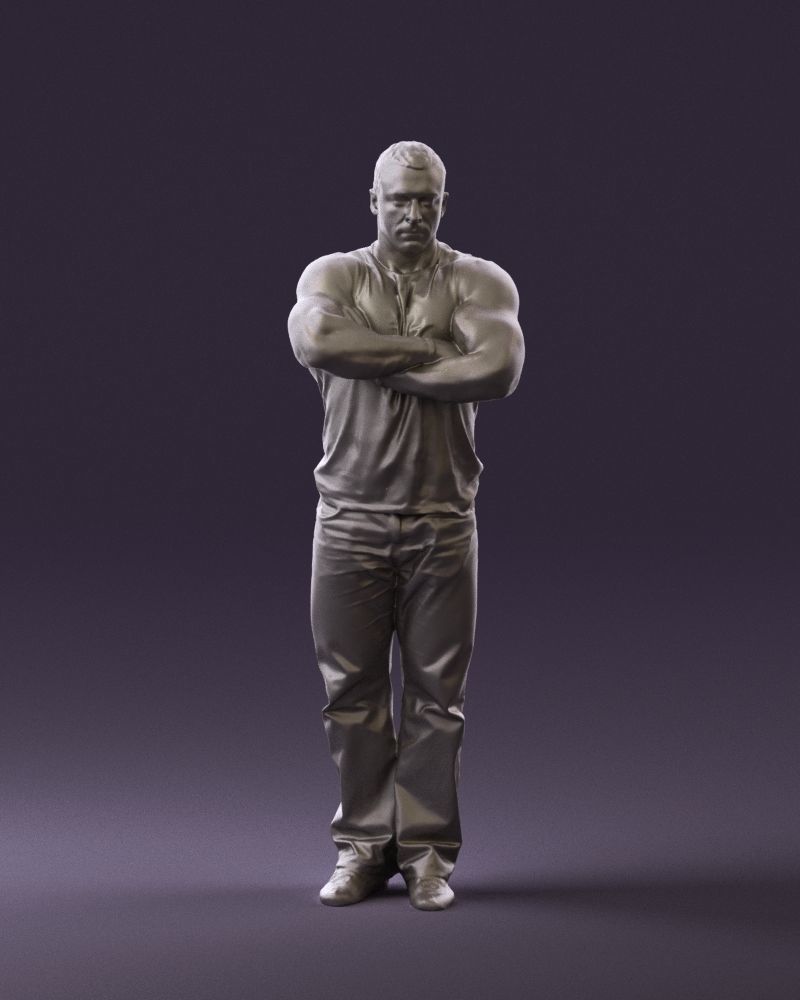 Gymguy in violet gym shirt 0767 3D model_34