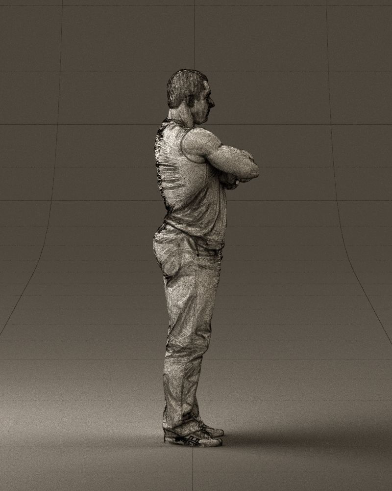 Gymguy in violet gym shirt 0767 3D model_14