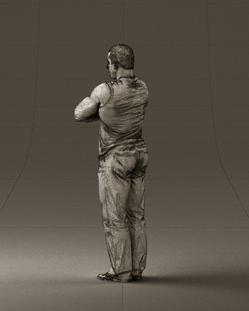 Gymguy in violet gym shirt 0767 3D model_23