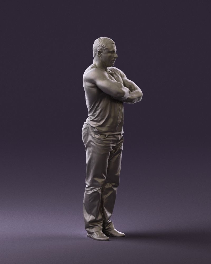 Gymguy in violet gym shirt 0767 3D model_10