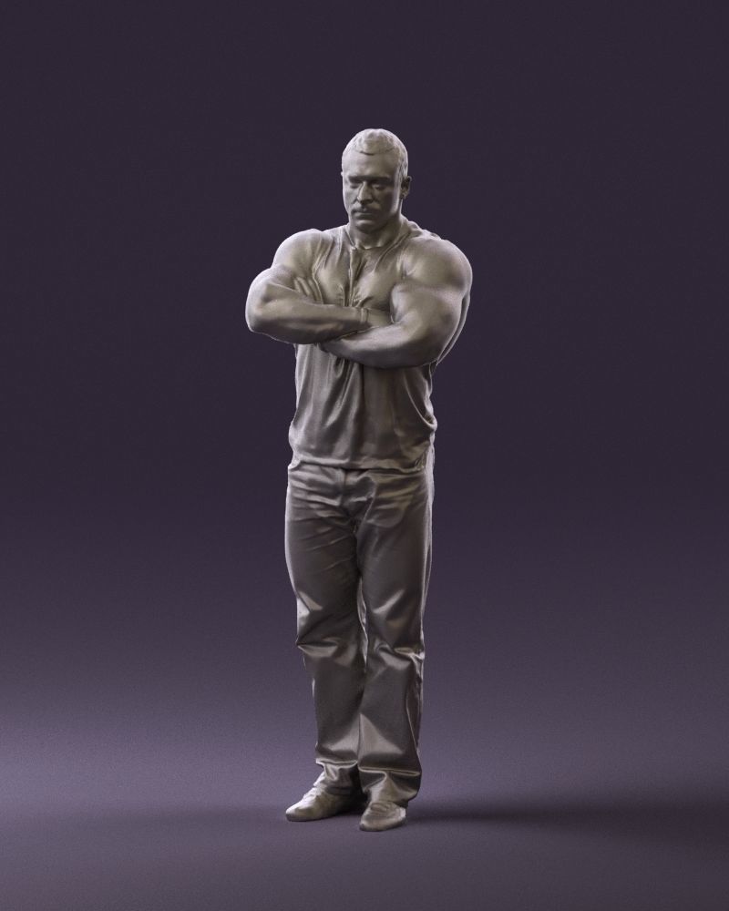 Gymguy in violet gym shirt 0767 3D model_31