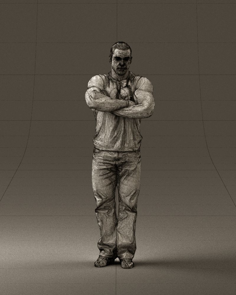 Gymguy in violet gym shirt 0767 3D model_35