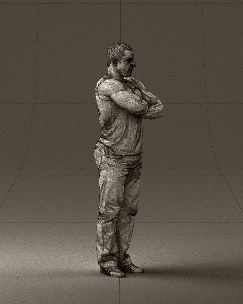 Gymguy in violet gym shirt 0767 3D model_11