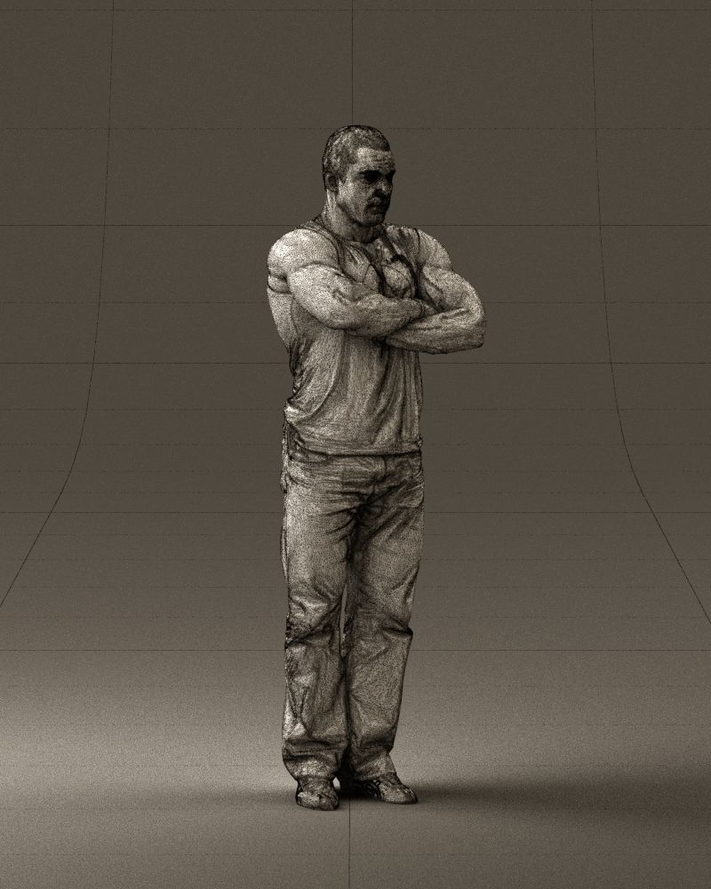 Gymguy in violet gym shirt 0767 3D model_8