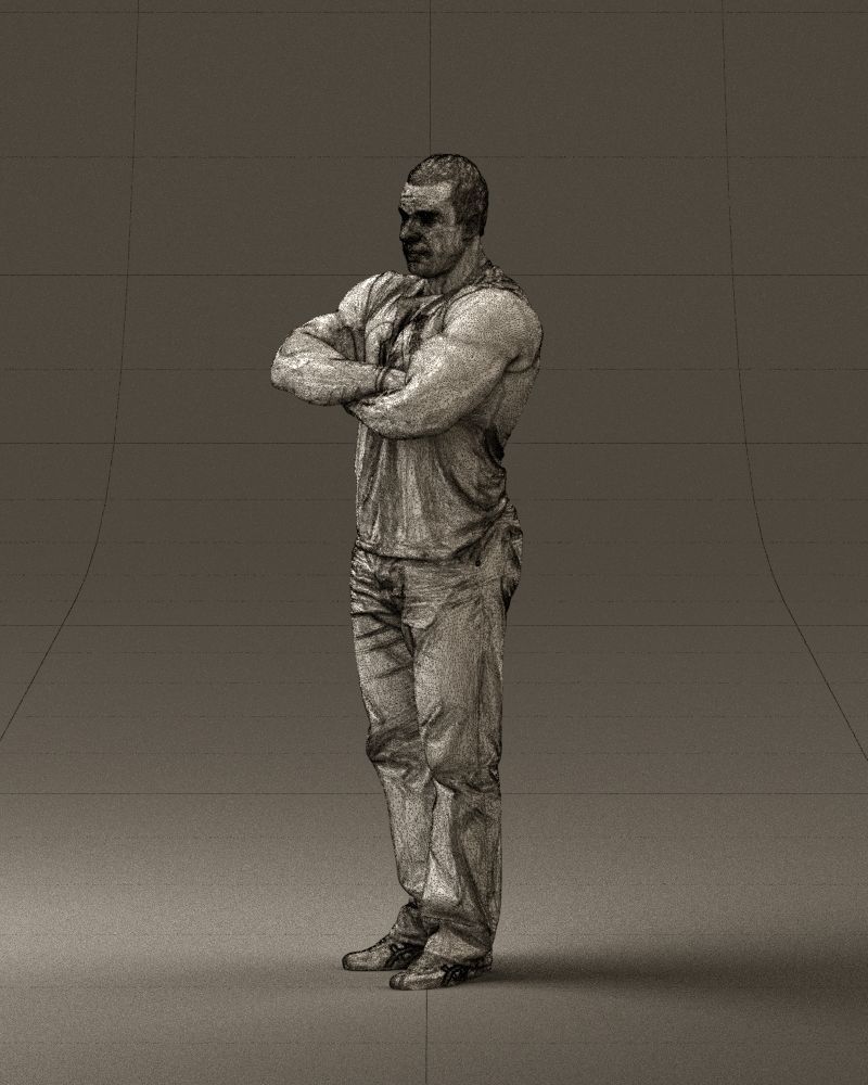 Gymguy in violet gym shirt 0767 3D model_29