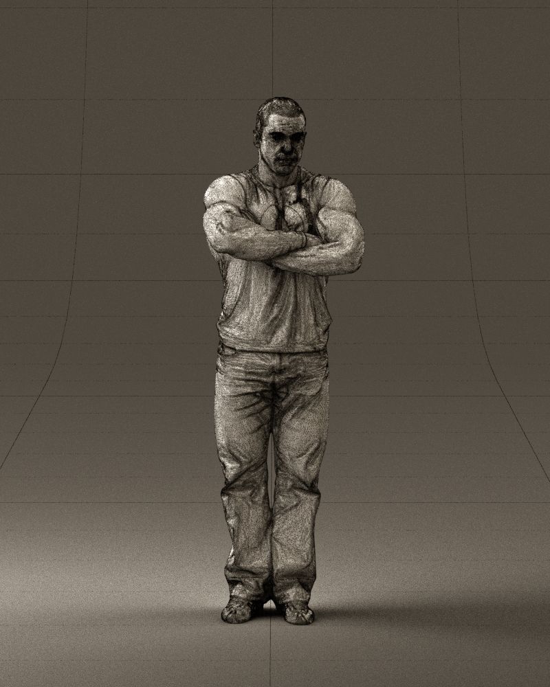 Gymguy in violet gym shirt 0767 3D model_2