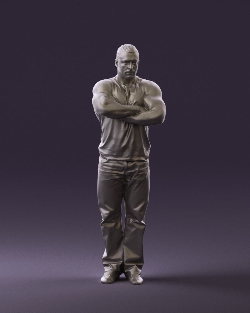 Gymguy in violet gym shirt 0767 3D model_1