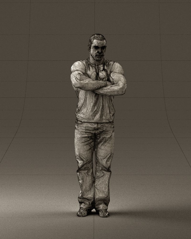 Gymguy in violet gym shirt 0767 3D model_38