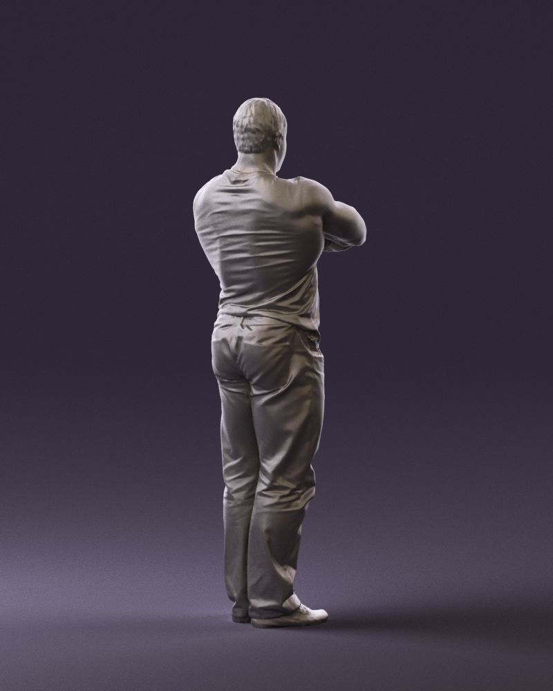 Gymguy in violet gym shirt 0767 3D model_16