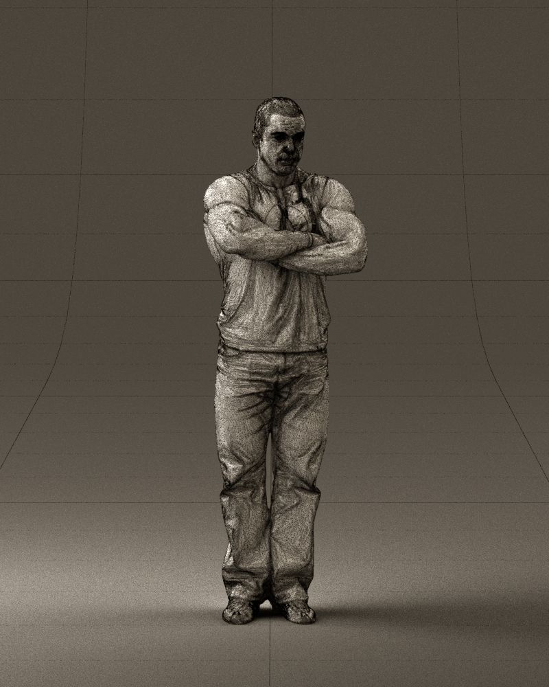 Gymguy in violet gym shirt 0767 3D model_5