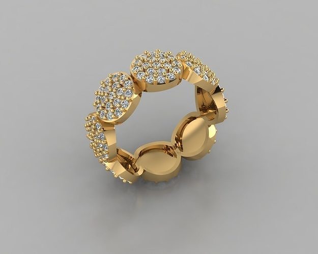 Wedding Ring Set Diamond Ring Jewelry Design 3D print model