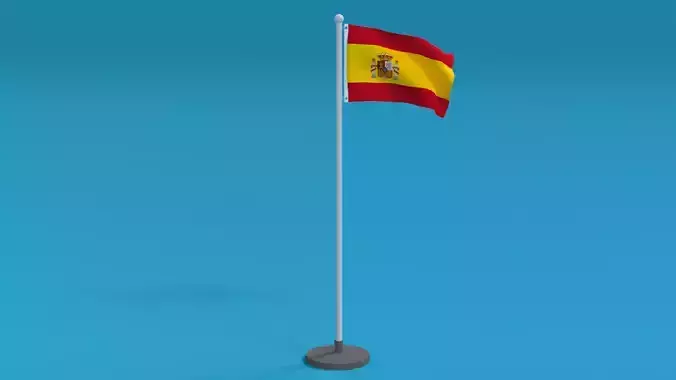 Low Poly Seamless Animated Spain Flag