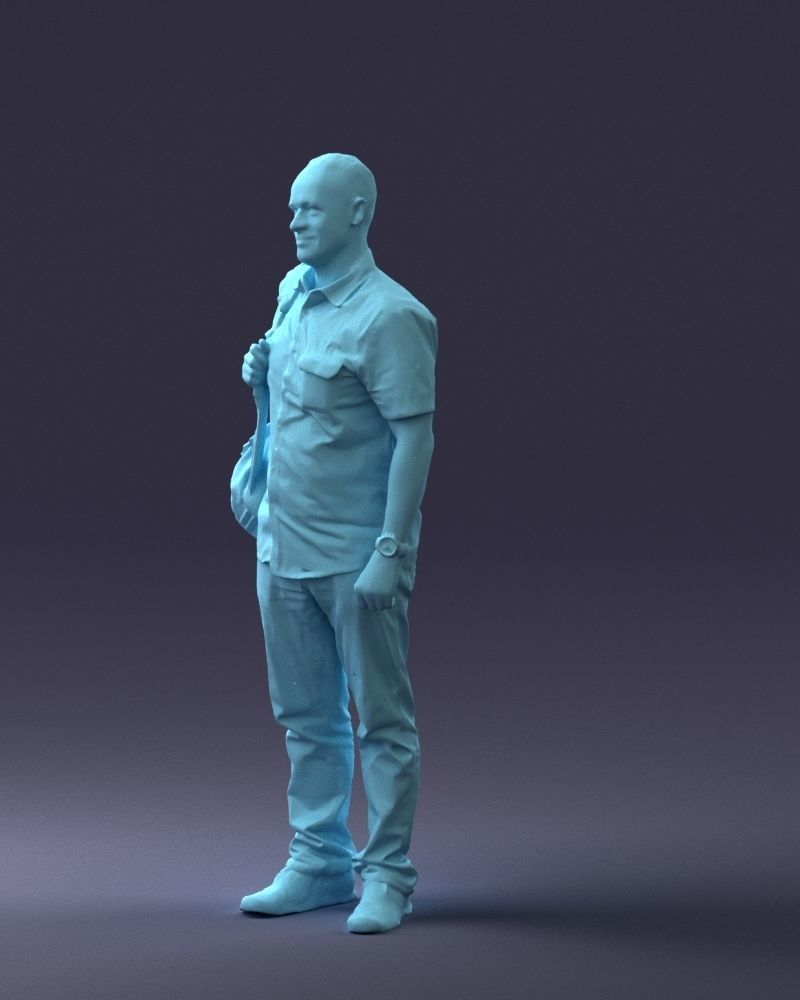 000176 Man with Backpack 0824 Low-poly 3D model_28