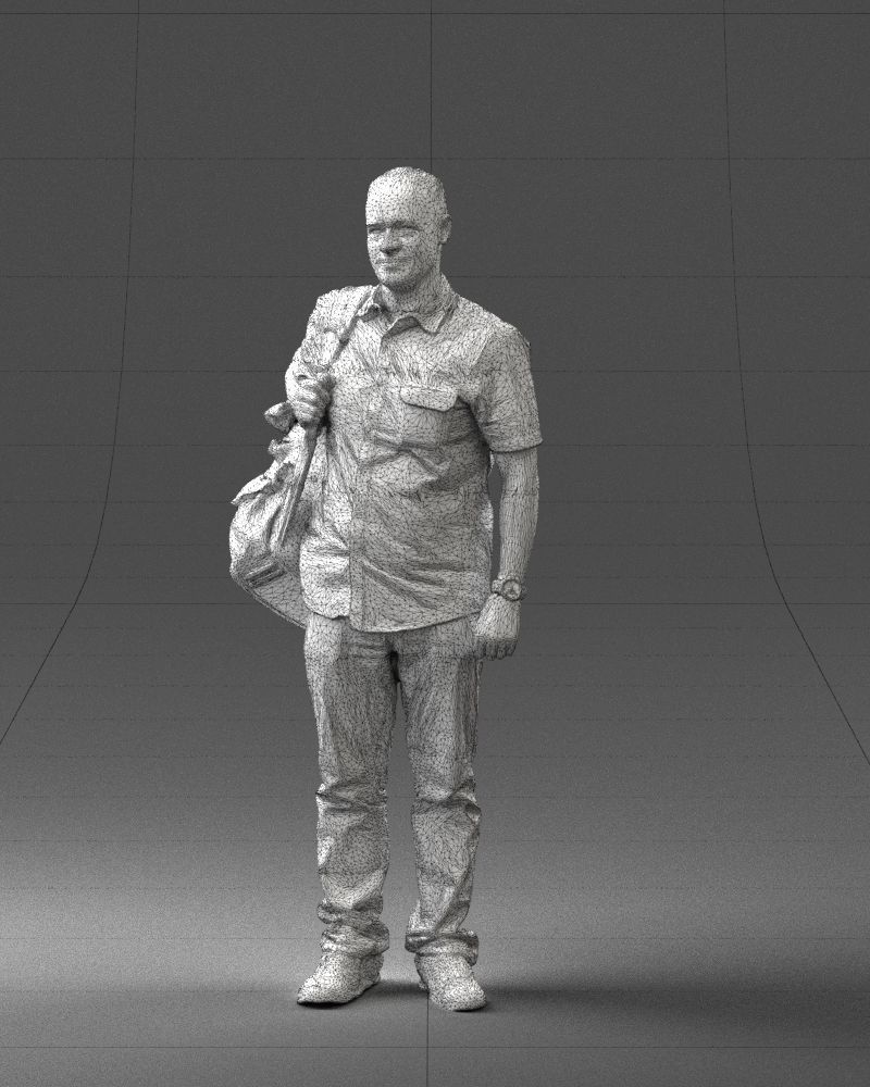 000176 Man with Backpack 0824 Low-poly 3D model_32