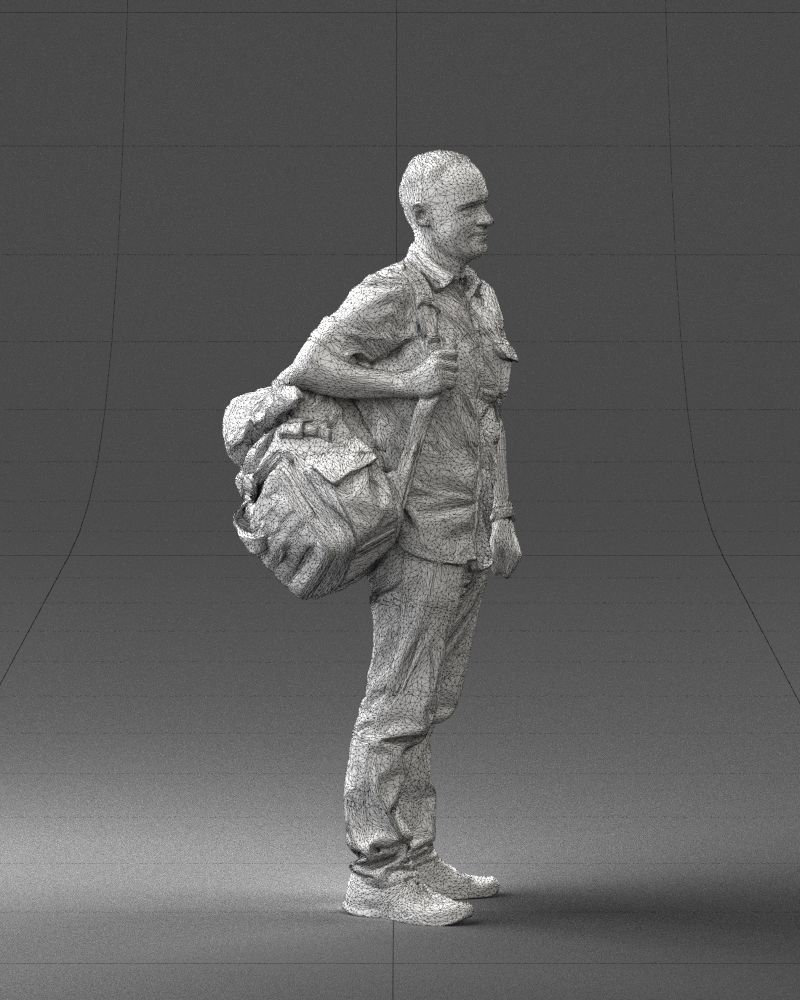 000176 Man with Backpack 0824 Low-poly 3D model_11