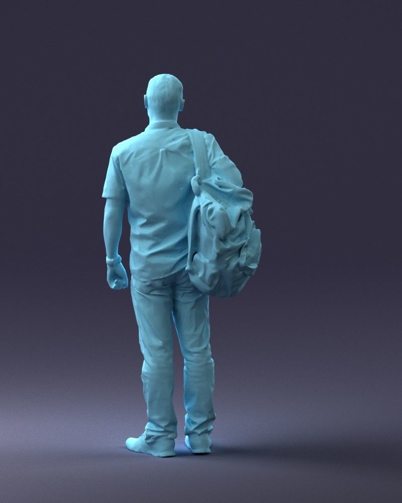 000176 Man with Backpack 0824 Low-poly 3D model_19