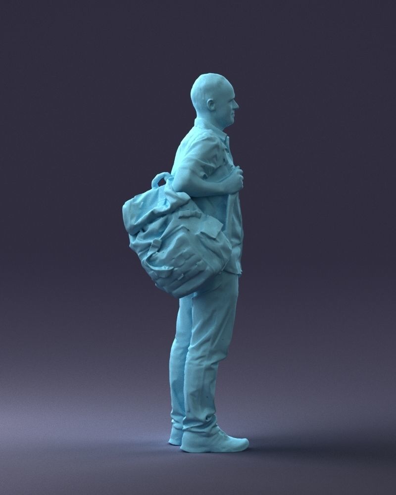 000176 Man with Backpack 0824 Low-poly 3D model_13
