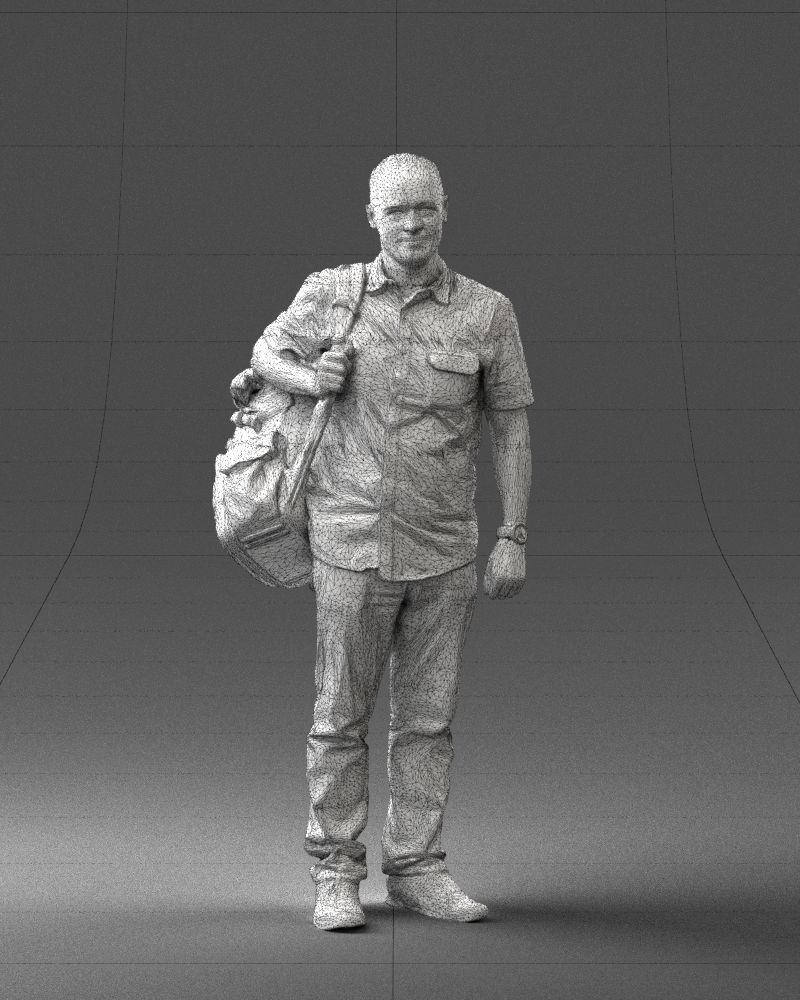 000176 Man with Backpack 0824 Low-poly 3D model_38