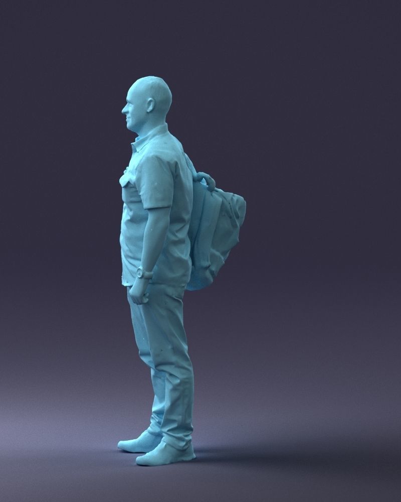 000176 Man with Backpack 0824 Low-poly 3D model_25