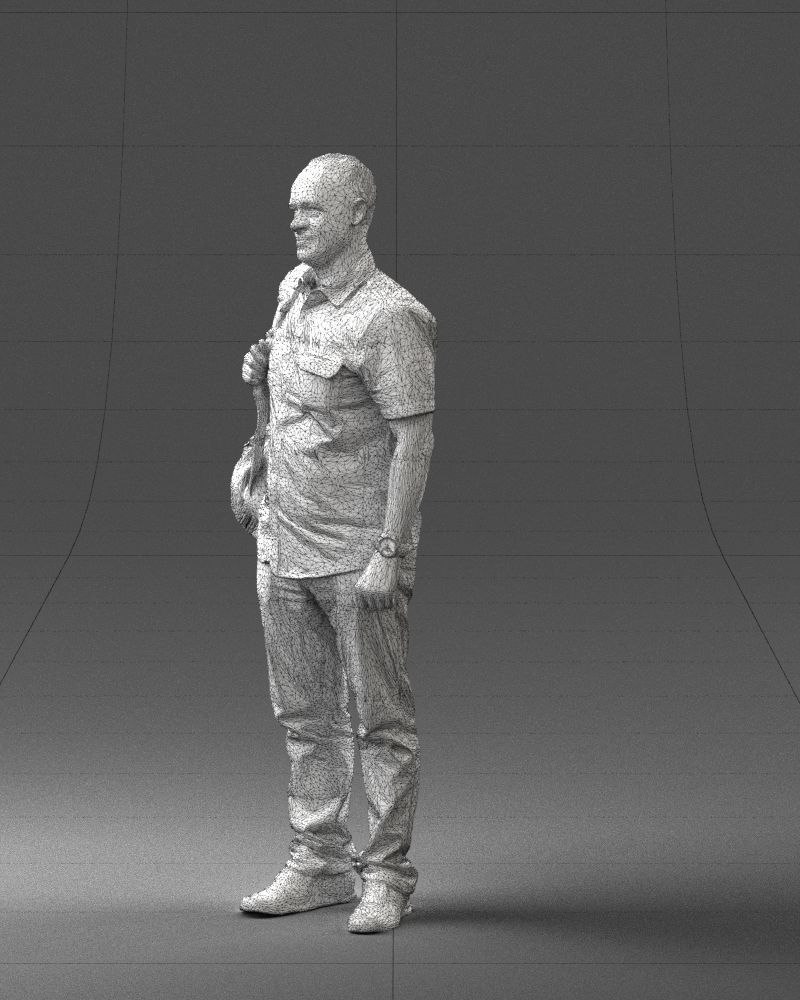 000176 Man with Backpack 0824 Low-poly 3D model_29