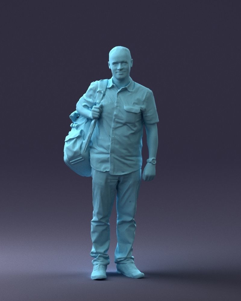 000176 Man with Backpack 0824 Low-poly 3D model_34