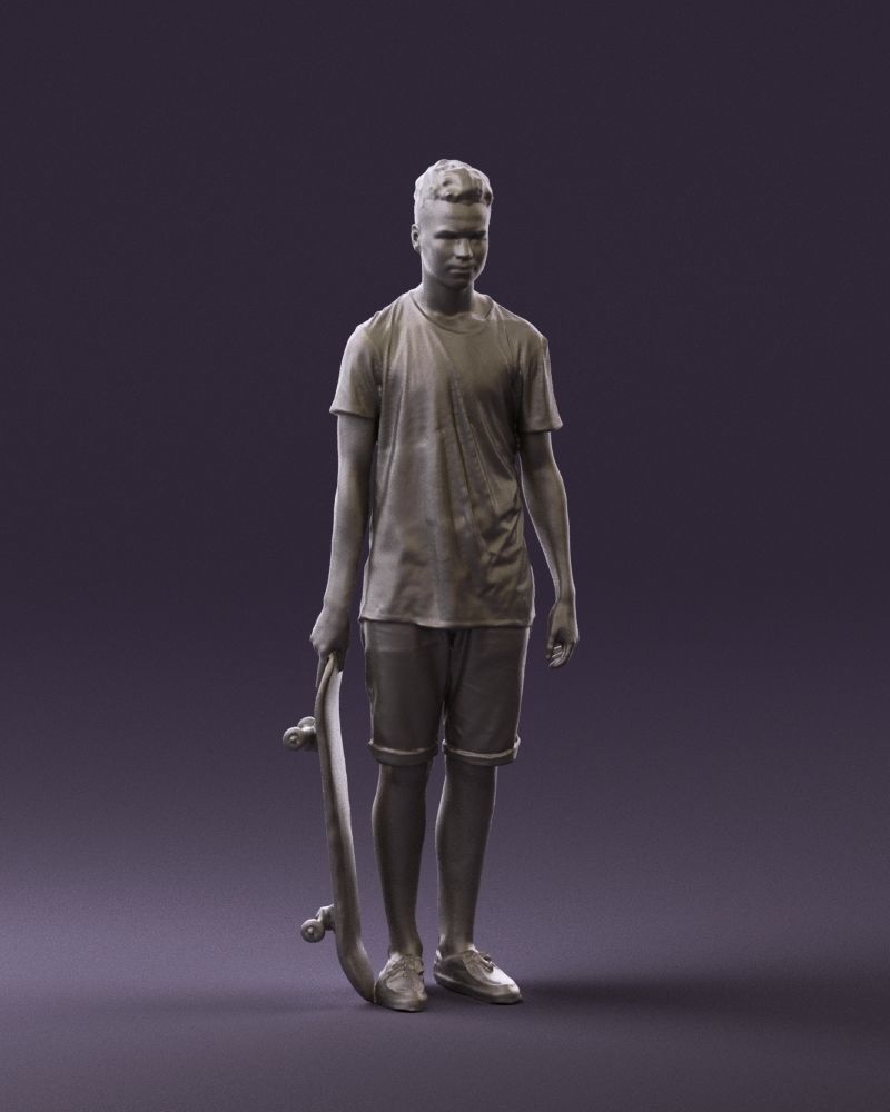 Junior with skateboard 0795 3D Print Ready 3D print model_2