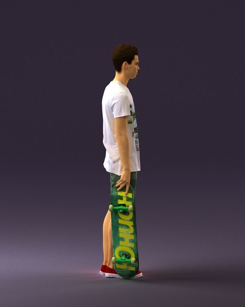Junior with skateboard 0795 3D Print Ready 3D print model_9