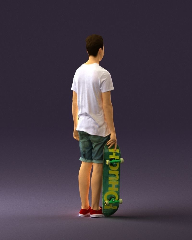 Junior with skateboard 0795 3D Print Ready 3D print model_11