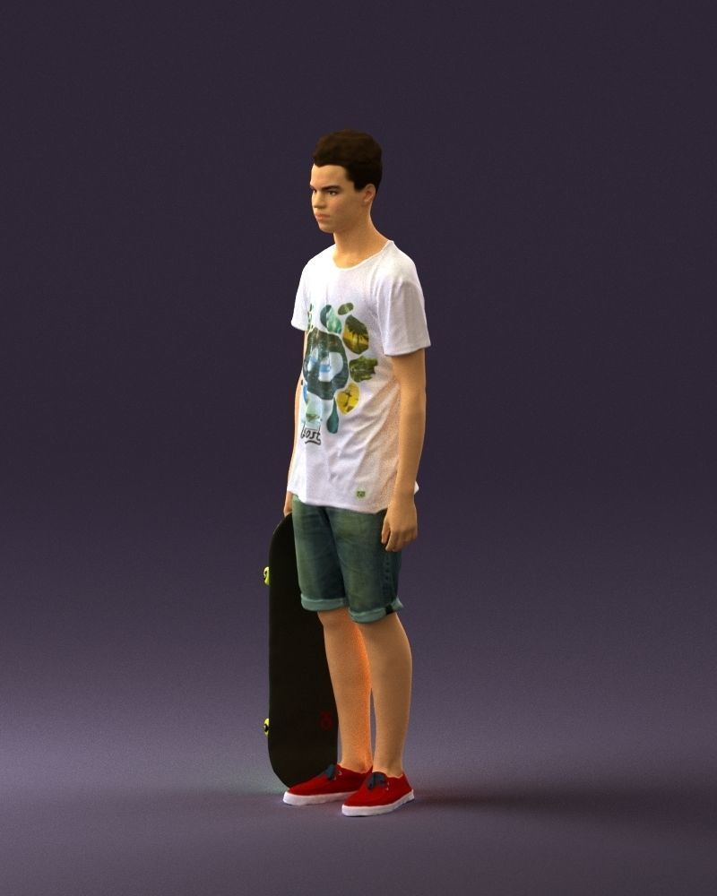 Junior with skateboard 0795 3D Print Ready 3D print model_19
