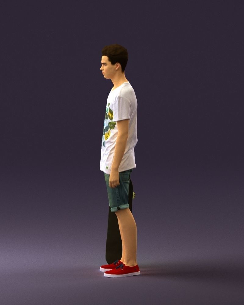 Junior with skateboard 0795 3D Print Ready 3D print model_17