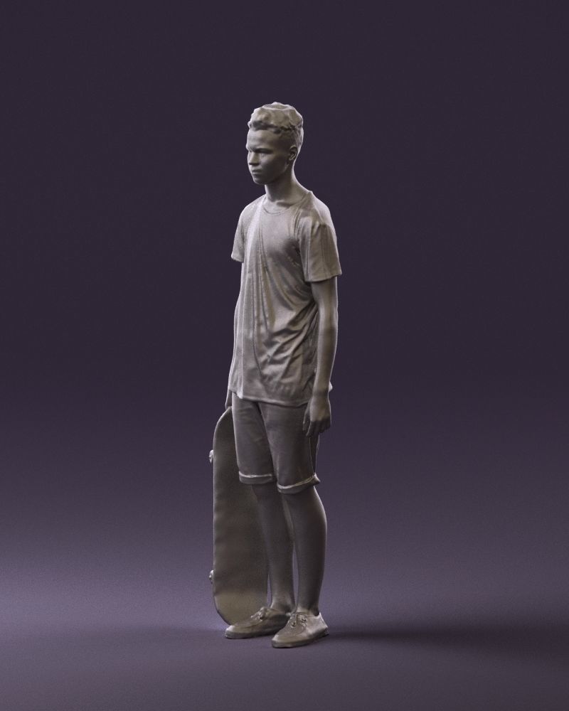 Junior with skateboard 0795 3D Print Ready 3D print model_18