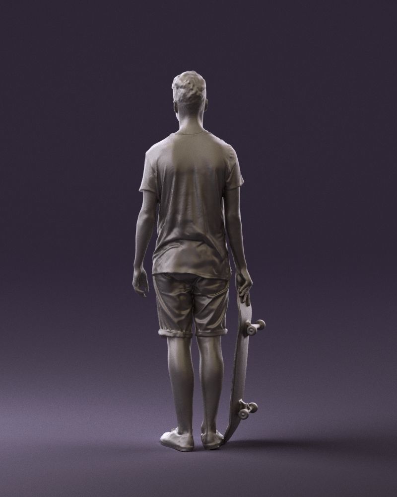 Junior with skateboard 0795 3D Print Ready 3D print model_12