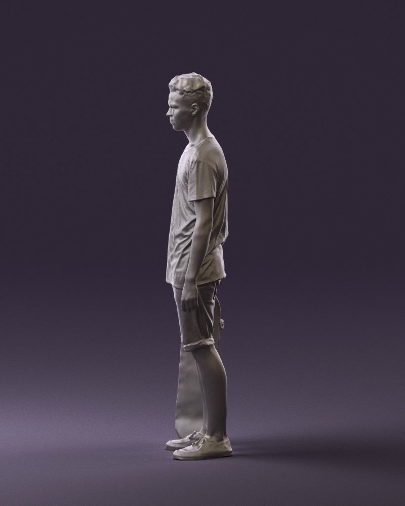 Junior with skateboard 0795 3D Print Ready 3D print model_16