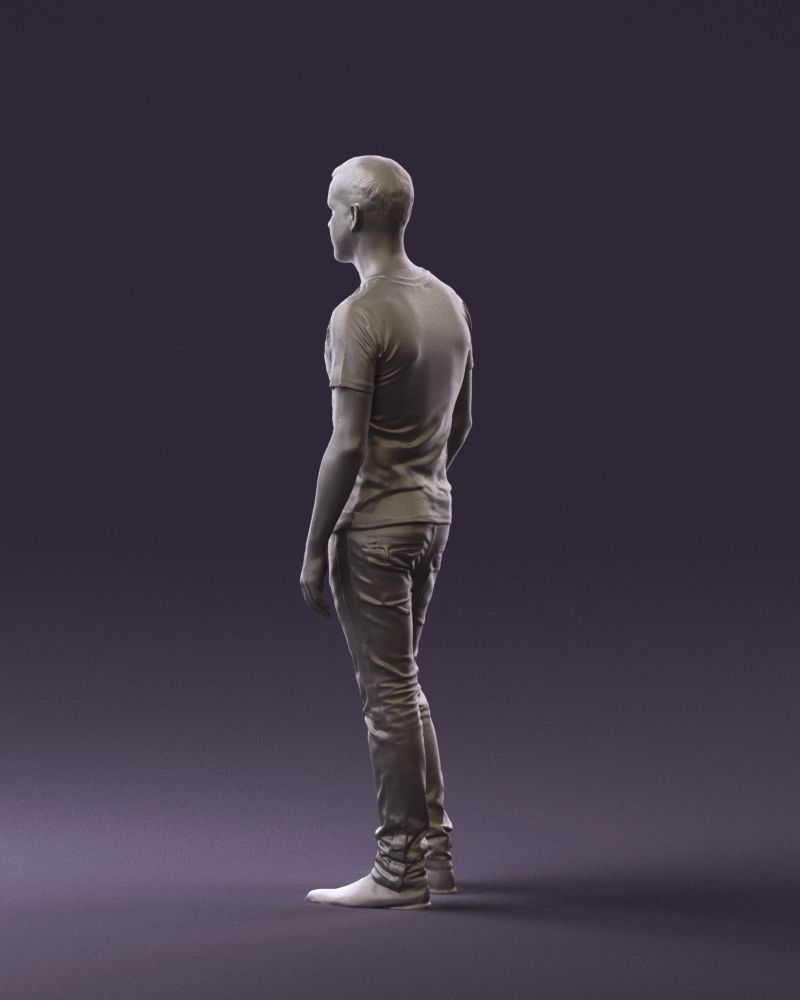 Man sport haircut finger inpocket 0801 3D Print Ready 3D print model_14
