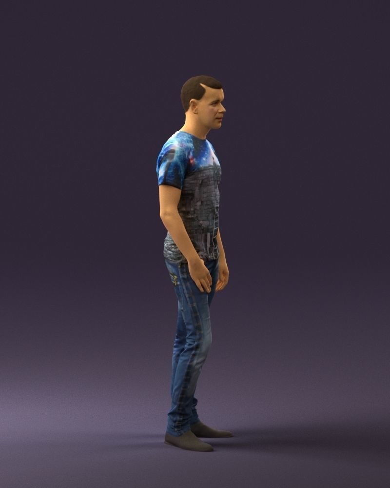 Man sport haircut finger inpocket 0801 3D Print Ready 3D print model_7