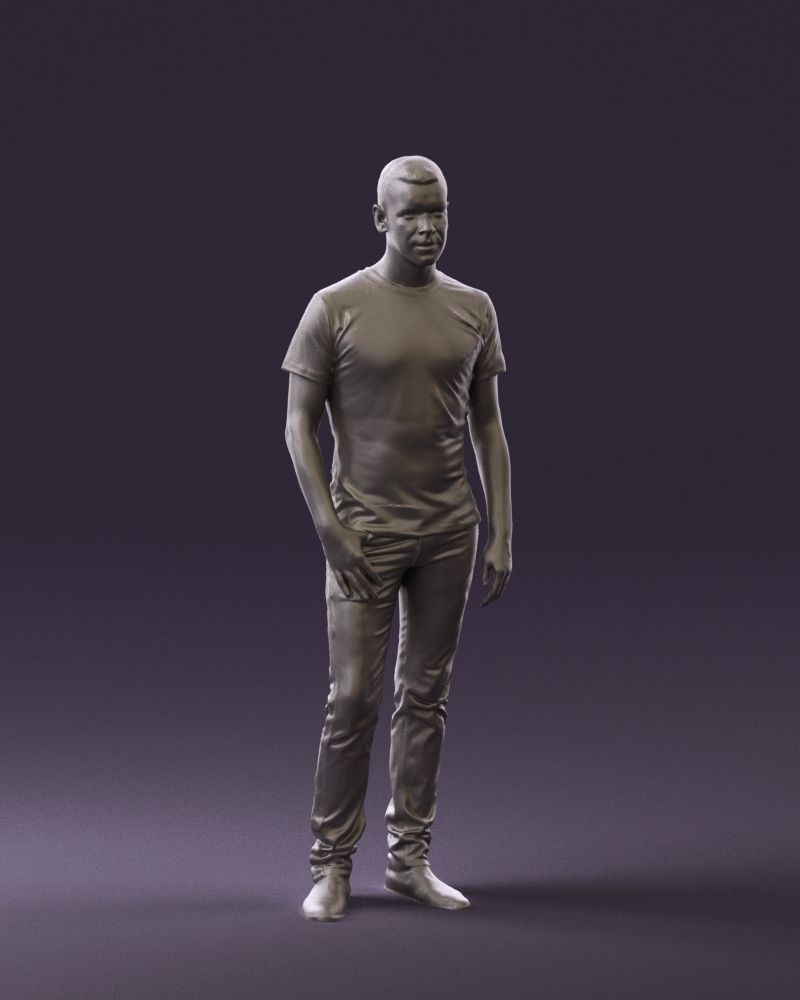 Man sport haircut finger inpocket 0801 3D Print Ready 3D print model_2