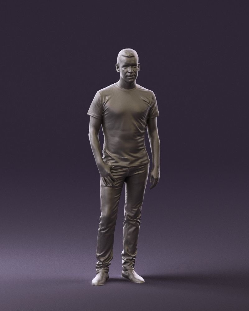 Man sport haircut finger inpocket 0801 3D Print Ready 3D print model_24